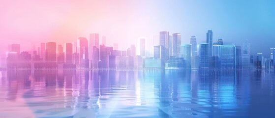 glowing blue and white lines form an abstract representation of a modern, interconnected smart city