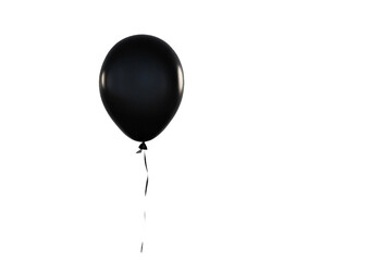 Black balloon isolated on transparent background cutout