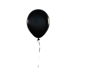 Black balloon isolated on transparent background cutout