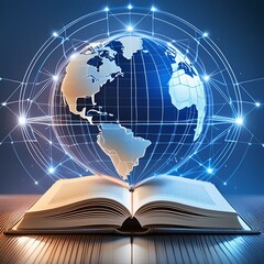 Discover the future of global education with our AI-generated open book and planet map.