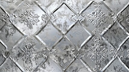 Silver Embossed Tin Plate Texture Background