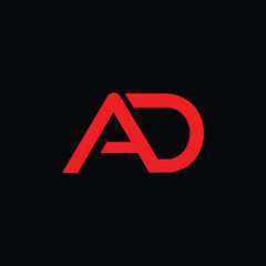 AD letter logo design elements symbols