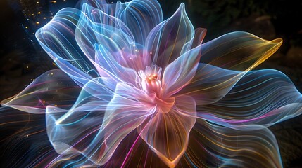 Abstract light flower of light trails