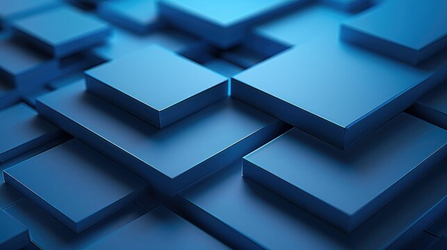 Abstract background with layered blue squares creating a geometric pattern. Modern and sleek design for digital or print use.