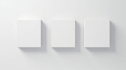 Minimalist White Canvas Frames Mockup Trio with Natural Light: Great for Presenting Viral Posters, Art, and Elegant Decor Pieces