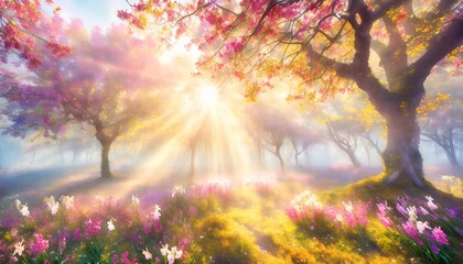 sun rays in the forest