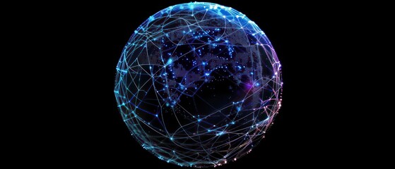 spheres intricately linked, symbolizing connectivity and advancing scientific and technological frontiers