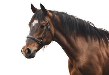 Obraz premium Portrait of a horse isolated on transparent background cutout