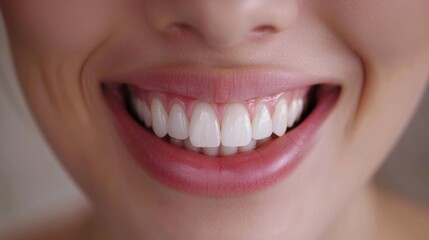 Obraz premium Happy Smile Dentist. Woman with Perfect Healthy White Teeth, Dental Care Concept