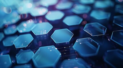 Obraz premium Abstract technical hexagonal background pattern with shallow dofKhan