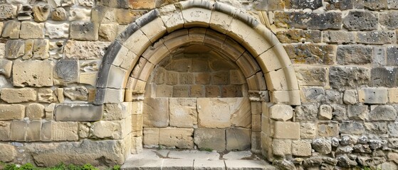 Stone medieval altar gate entrance