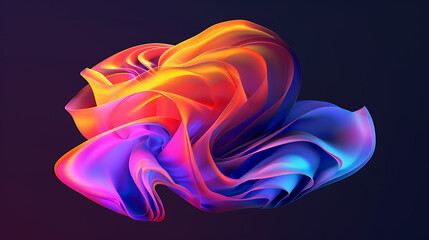 Vibrant Abstract Gradient Shape with Fluid Colors