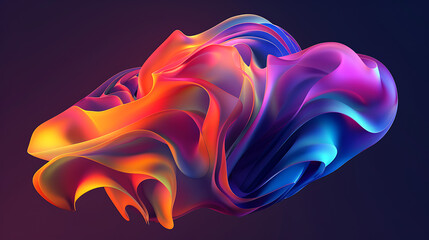 Vibrant Abstract Gradient Shape with Fluid Colors