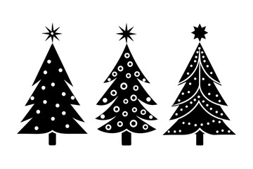 4-set Christmas tree vector illustration