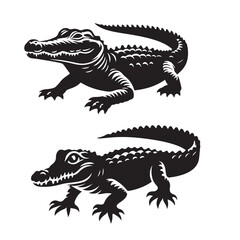 crocodile silhouette vector illustration.eps