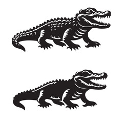 crocodile silhouette vector illustration.eps