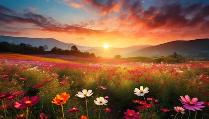 Obraz premium sunset in the field
