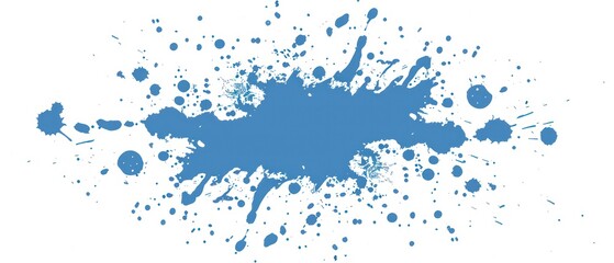 blue drop of paint splashes, creating a miniature explosion of vibrant hues