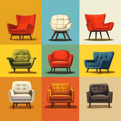 furniture poster concept illustration