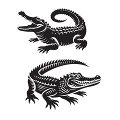 crocodile silhouette vector illustration.eps