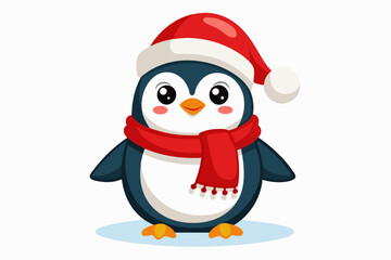  cute Christmas penguin character vector illustration