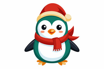  cute Christmas penguin character vector illustration