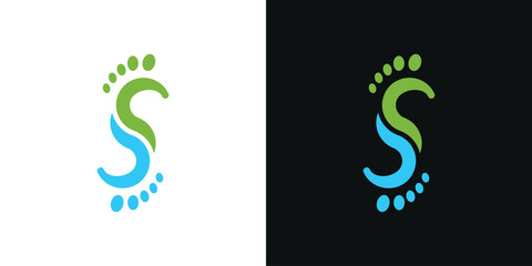 Abstrack foot care logo design. Premium Vector