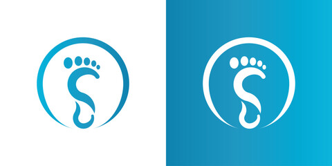 Abstrack foot care logo design. Premium Vector