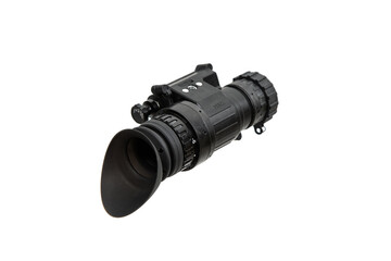 Night vision device. A special device for observing in the dark. Equipment for the military, police and special forces.  Isolate on a white back
