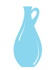 Empty Glass Vase simple flat vector illustration. Decoration, floral, archaeological, interior, Pottery concept. isolated on white background