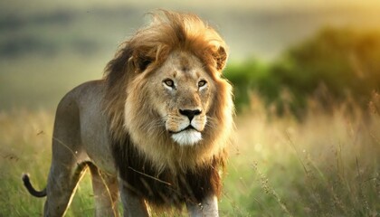 Fototapeta premium male lion in the wild