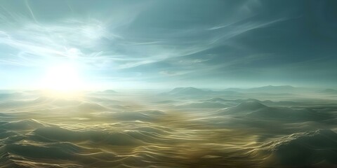 Fototapeta premium The Early Earth A Lush and Green Landscape Without Deserts. Concept Prehistoric Earth, Lush Landscapes, No Deserts, Ancient Forests, Verdant Planet