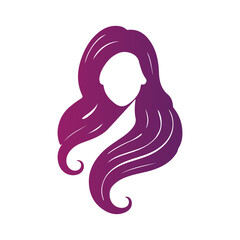 Creative luxury beauty woman hair style black logo design silhouette with white background.
