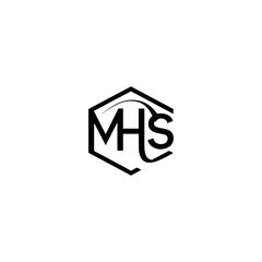 Fototapeta premium MHS monogram logo , icon, sign, symbol, button, business, 3d, text, design, illustration, logo, internet, word, web, computer, vector, concept, letter, love