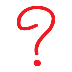 Red question Mark Hand drawn grunge textured element