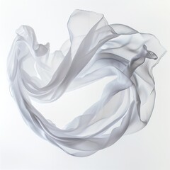 Silk fabric flowing on a white background