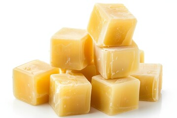 Chicken broth cubes displayed on a white surface