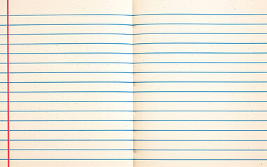 Open Notebook Paper With Blue Lines And Red Margin