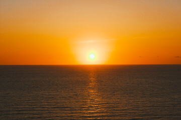 Ocean at Golden Hour Sunset Landscape