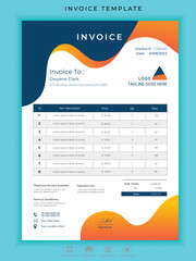 Professional invoice and letterhead design template vector illustration bill form price invoice.

