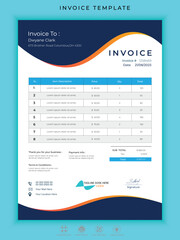 Professional invoice and letterhead design template vector illustration bill form price invoice.
