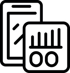 Smartphone is showing statistics with a growing bars chart on screen, representing business success