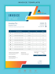 Professional invoice and letterhead design template vector illustration bill form price invoice.
