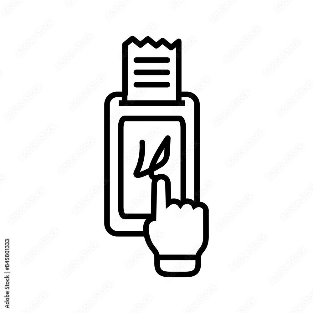 Poster finger confirming signature icon ideal for authentication and approval designs