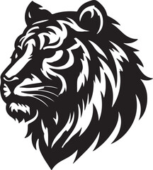 Fototapeta premium Tiger head silhouette image illustration