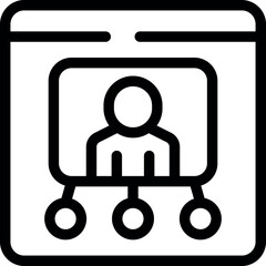 Icon of a business meeting taking place online with a team using video conference