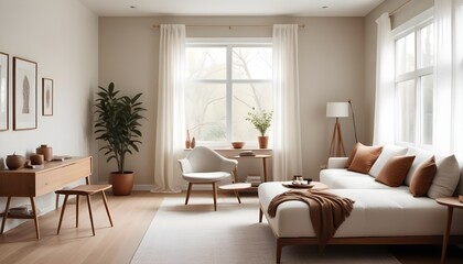 Fototapeta premium inimalist interior design style, futuristic home office, sleek furniture, state of the art technology