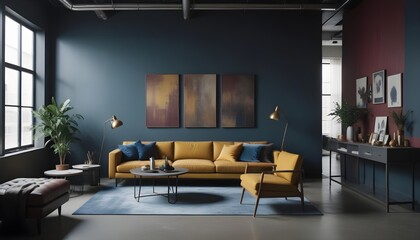 inimalist interior design style, futuristic home office, sleek furniture, state of the art technology