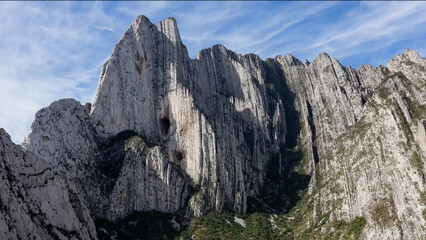Aerial Images of a mountain range in Monterrey Mexico, named La Huasteca, This are a spectacular mountains with a peculiar shape