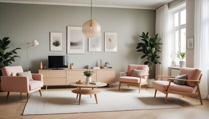 Fototapeta premium inimalist interior design style, futuristic home office, sleek furniture, state of the art technology